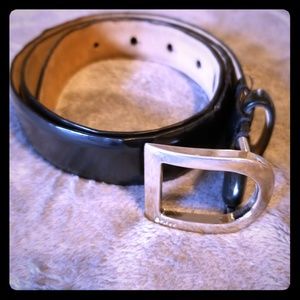 DKNY genuine calf skin leather black belt medium